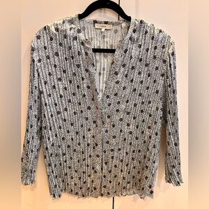 Vince Women's Monochrome Patterned Blouse